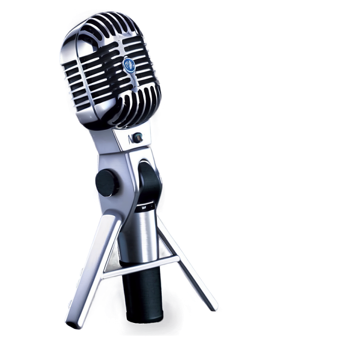 a microphone on a tripod stand