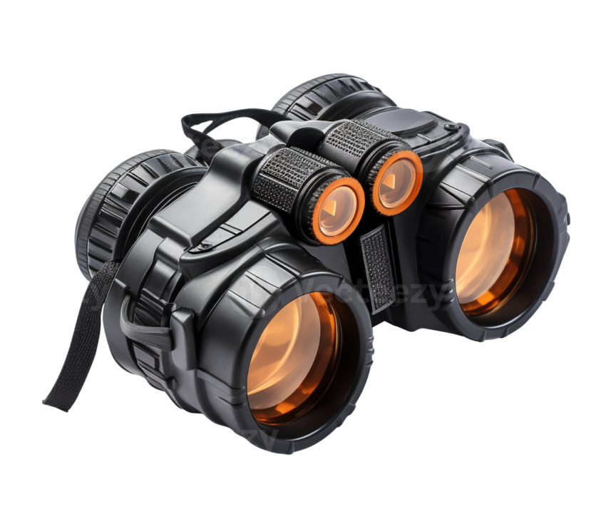 a pair of binoculars on white background