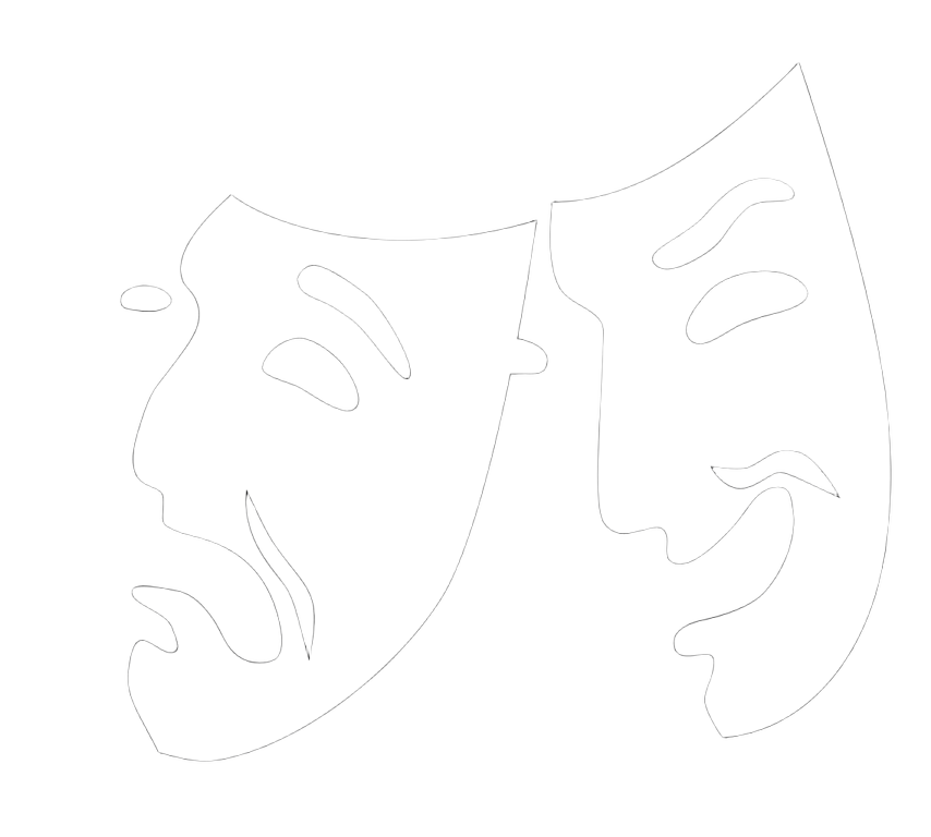 a pair of masks on a white background