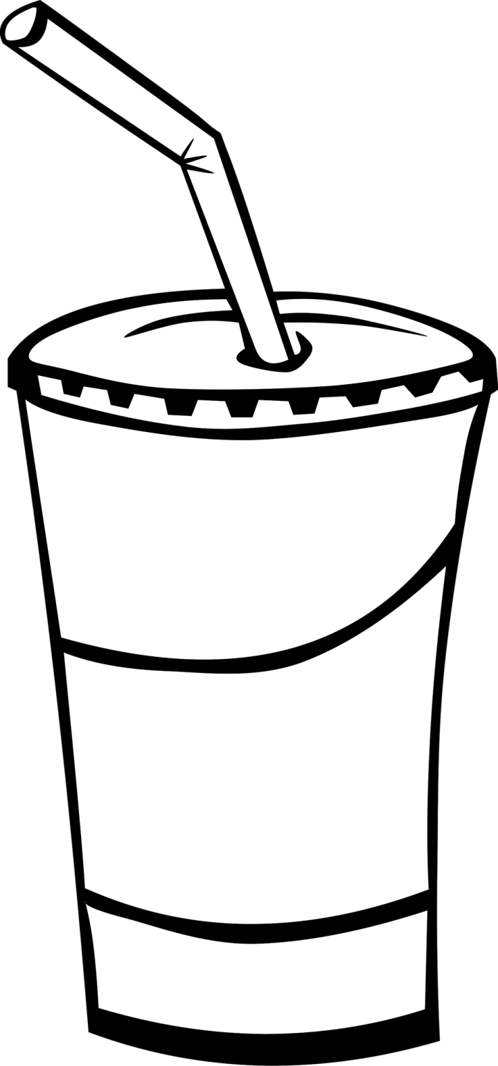 a bucket of water with a straw in it