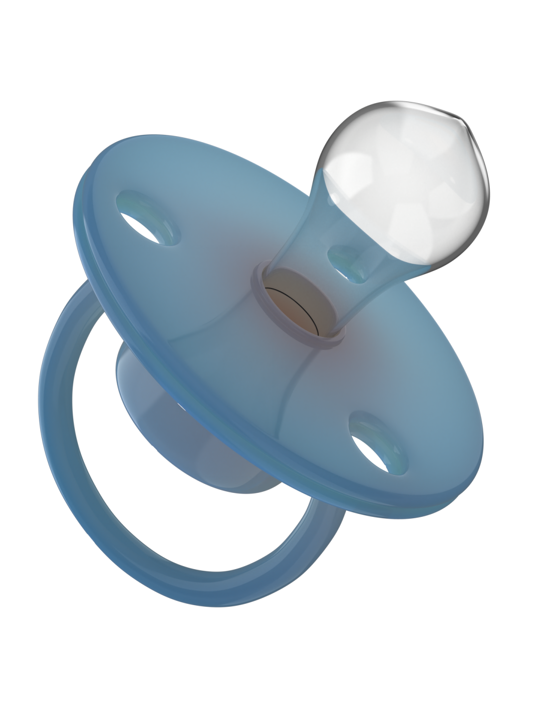 a blue ring with a glass ball on it