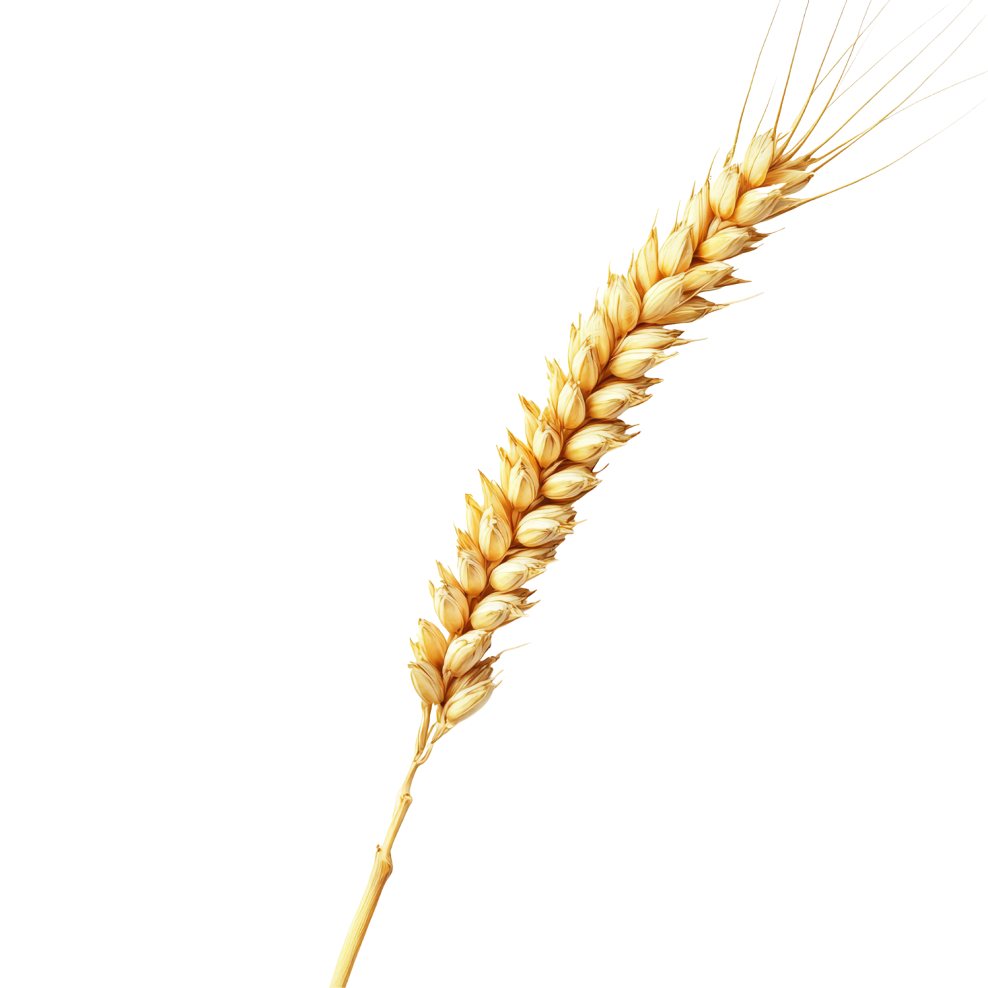 a stalk of wheat on a white background