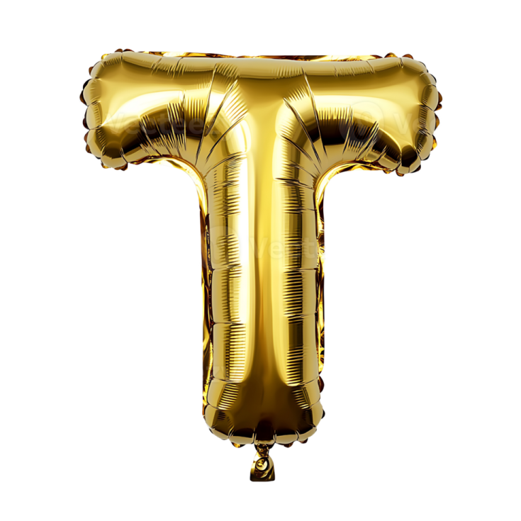 gold foil balloon letter t