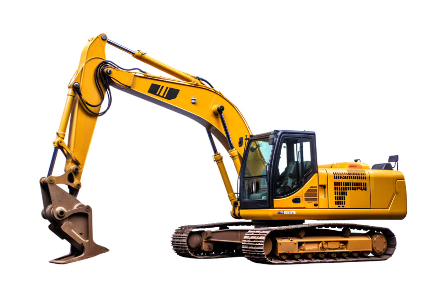 a yellow and black construction vehicle