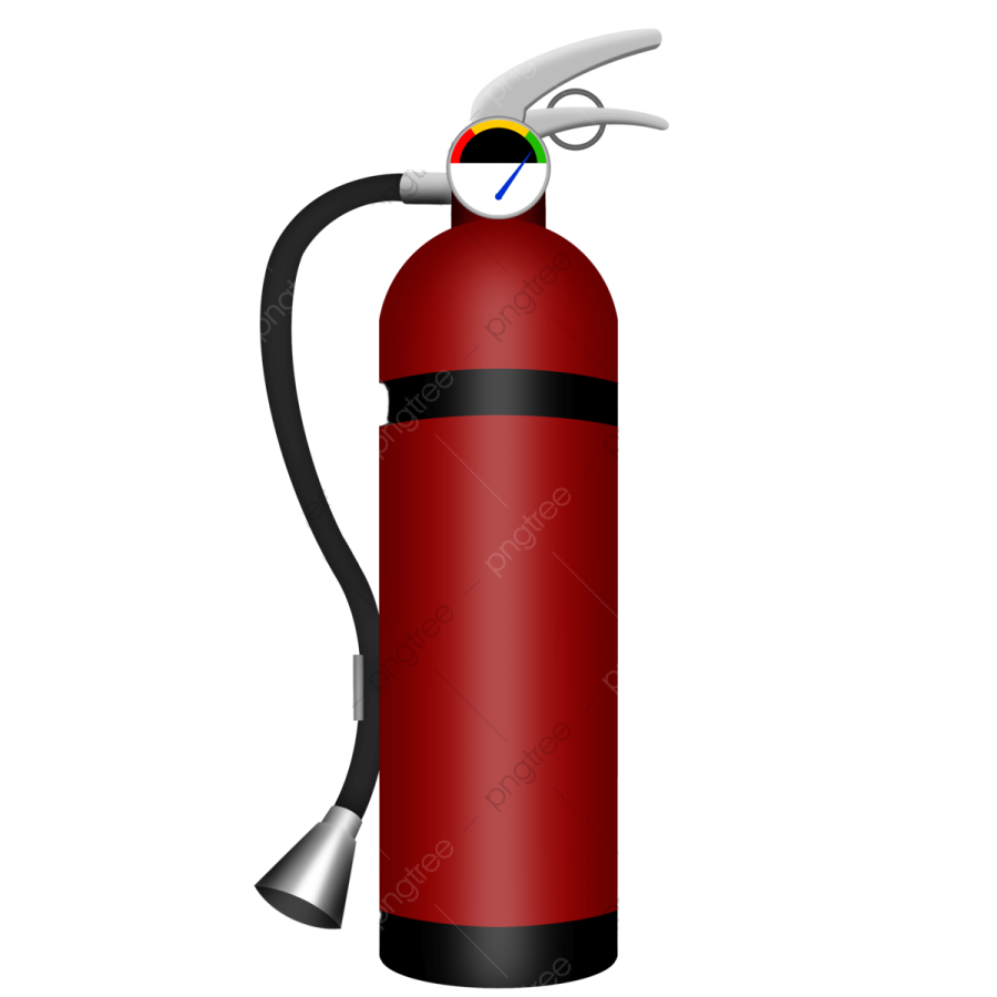 a red fire exor on a white background
