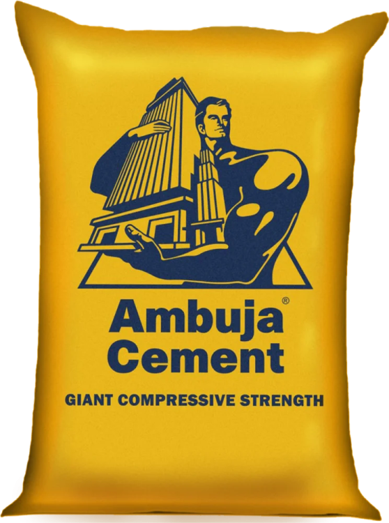 the amja cement logo on a yellow pillow