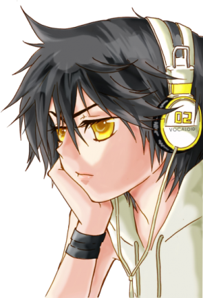 a guy with headphones on his head