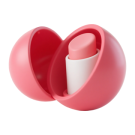 a pink heart shaped container on a white background