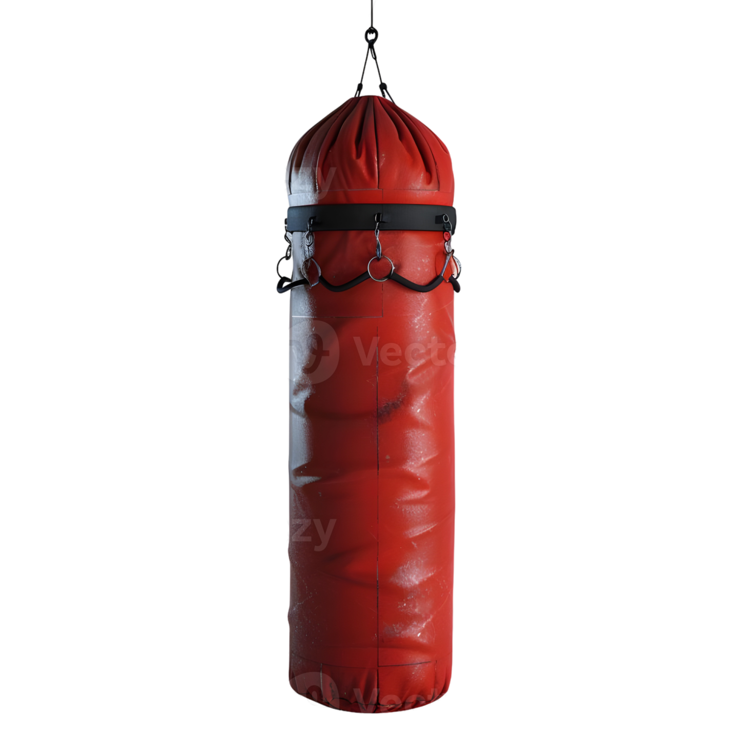 a red punching bag on a white background