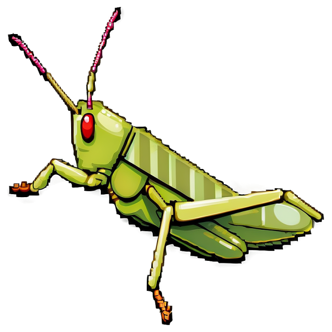 a green grasshopper on a white background