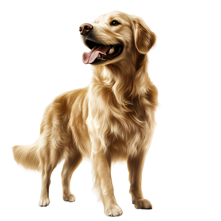 a drawing of a golden retrieve dog