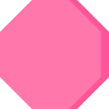 a pink pentagon with a white background