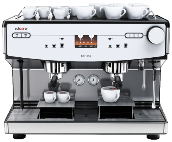 a coffee machine with three cups on it