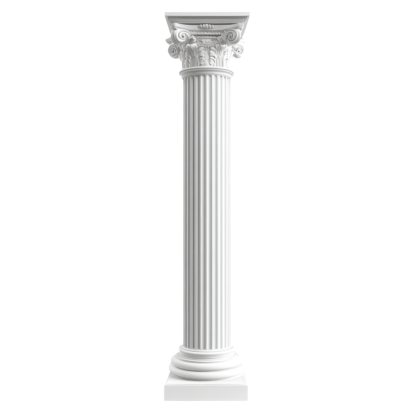 a white column with a crown on top