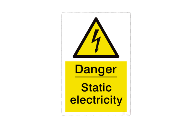 a yellow danger sign with the words danger electricity