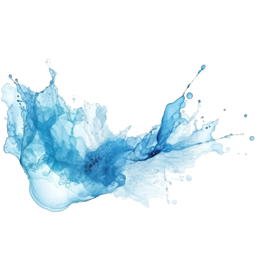 blue ink in water on white background