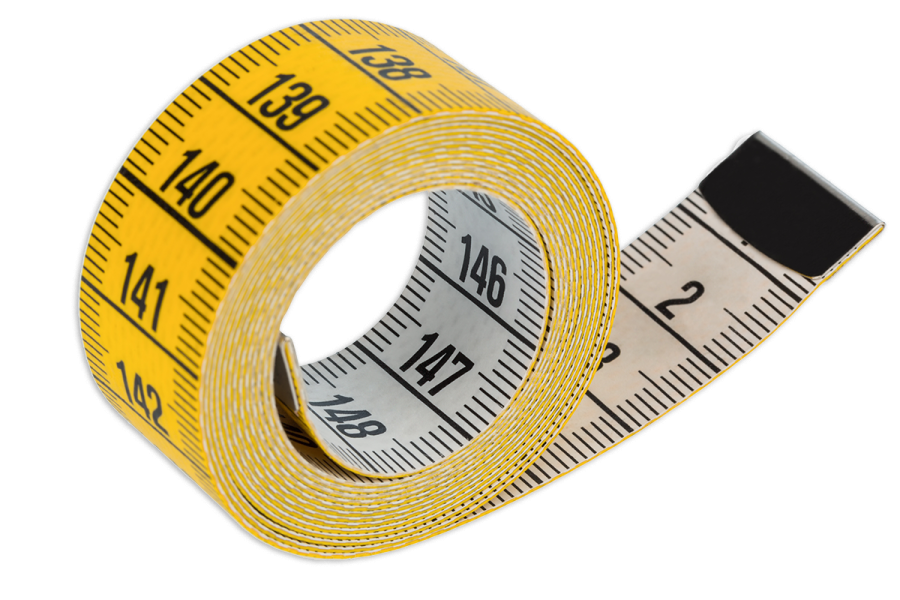 a measuring tape on a white background