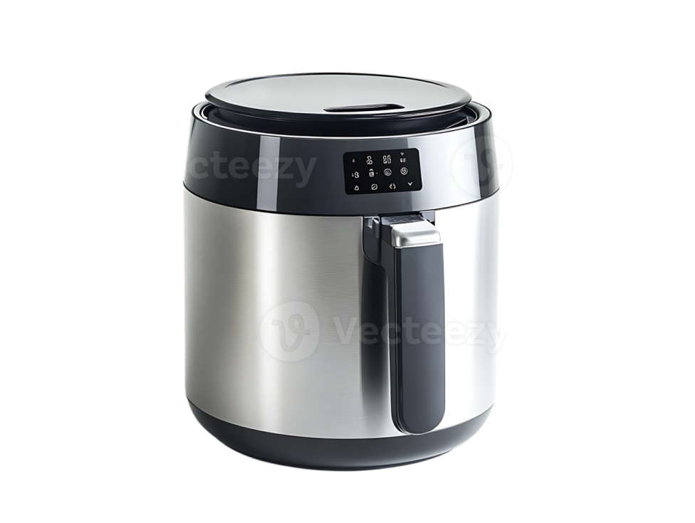 an electric rice cooker on a white background