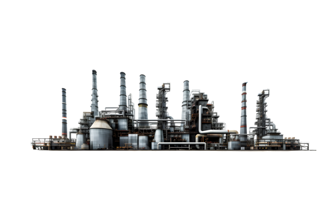 an industrial plant on a white background