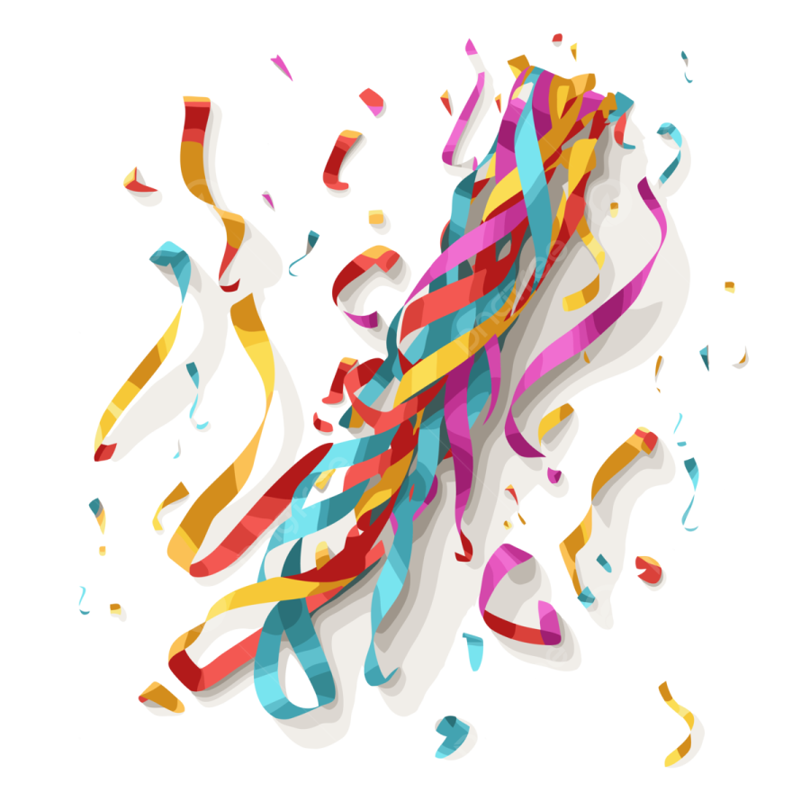a bunch of colorful streamers on a white background