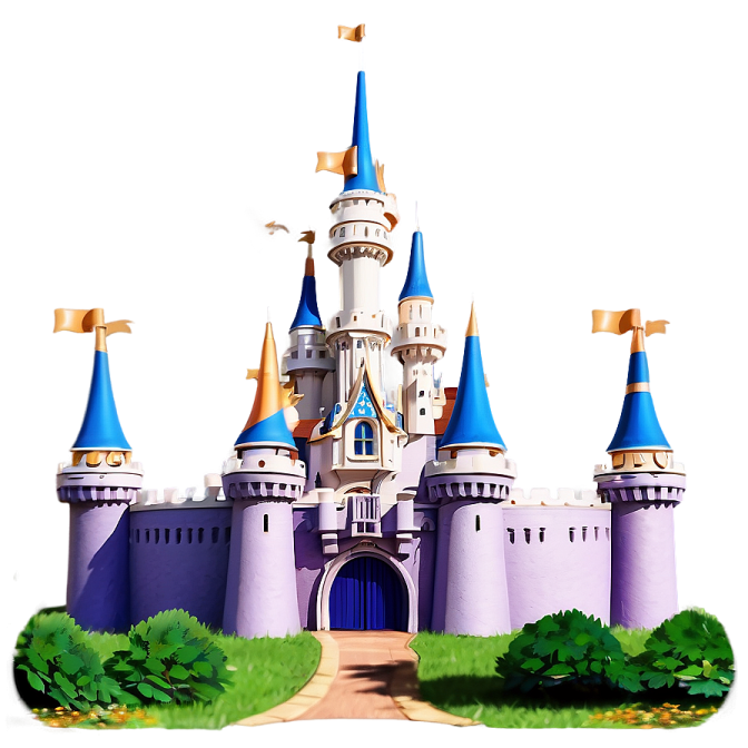 a castle in the middle of a field