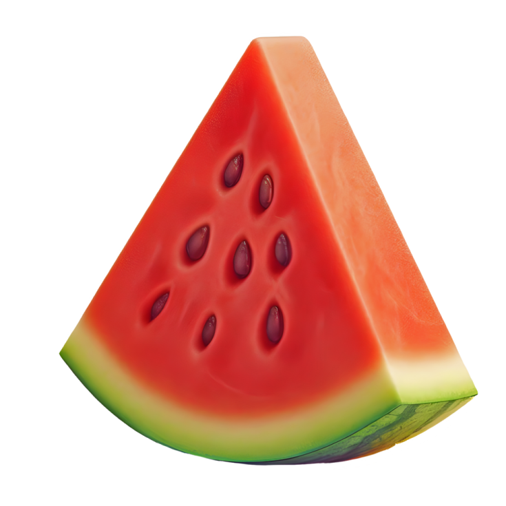 a slice of watermel on a white background