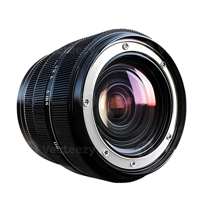 a large lens on a white background