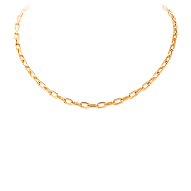 a gold chain bracelet with links