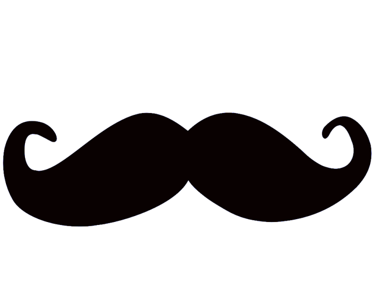a black mustache on a white background