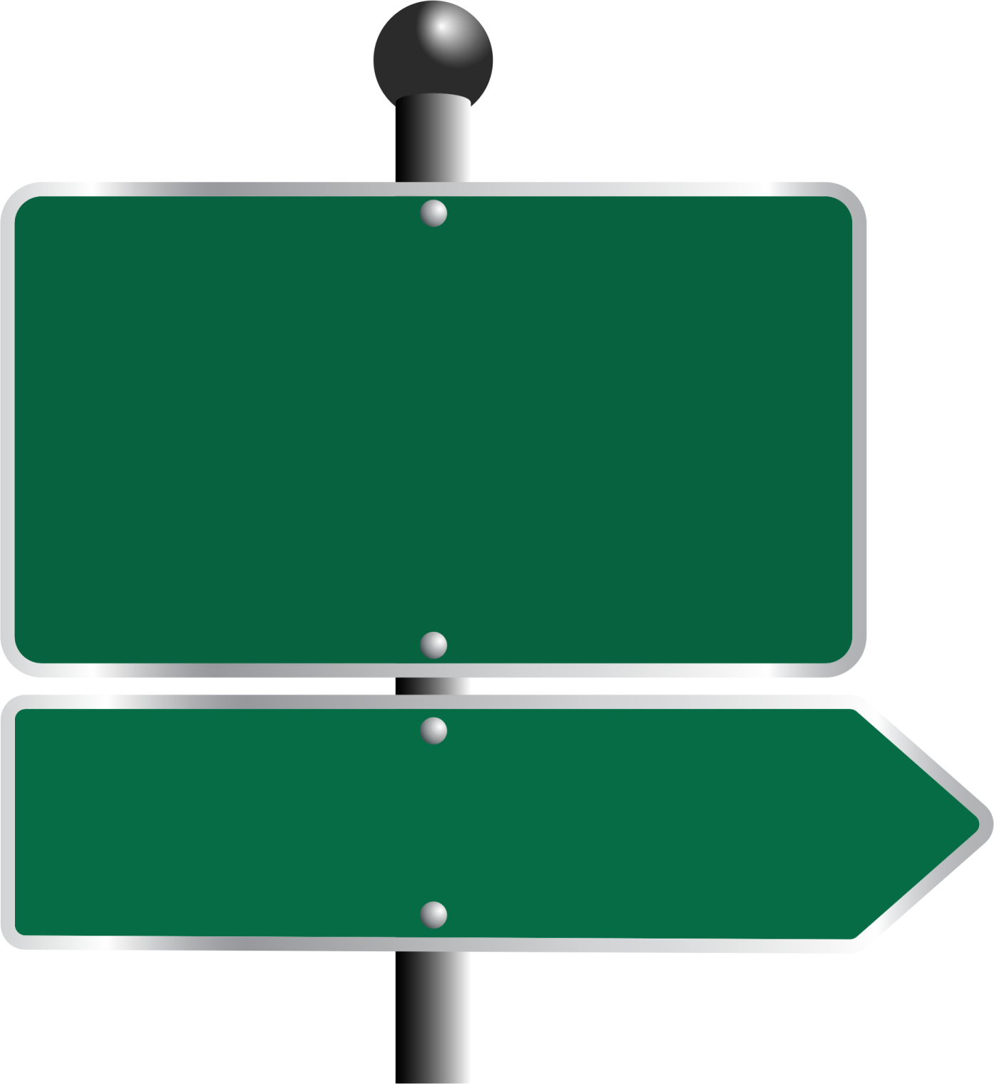 a green street sign with two arrows