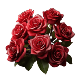 a bouquet of red roses