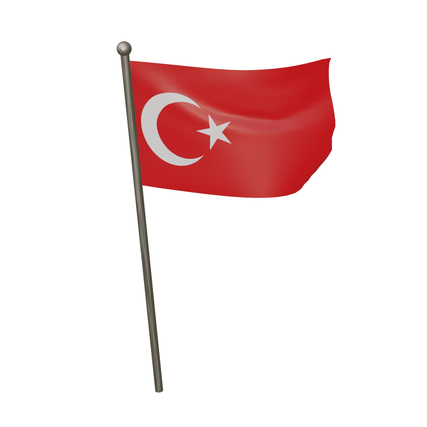 a turkish flag on a white background