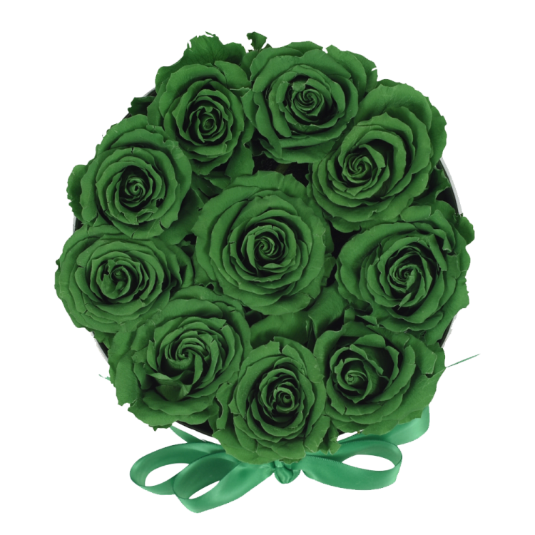 a bouquet of green roses on a white background