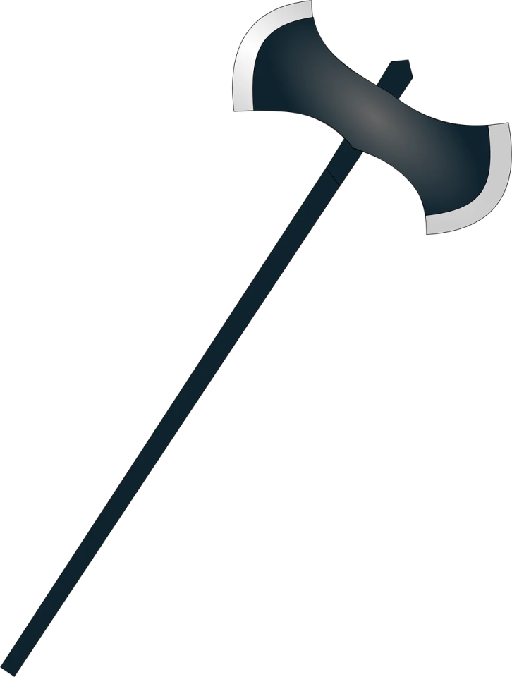 an axe on a white background