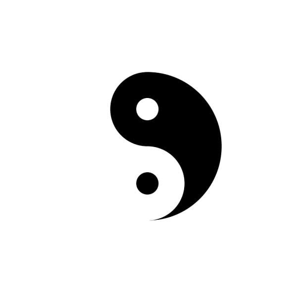 a black and white yin symbol
