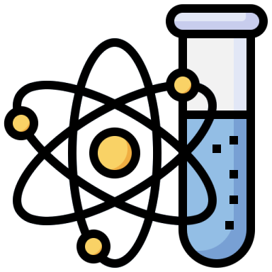 a test tube with an atom in it