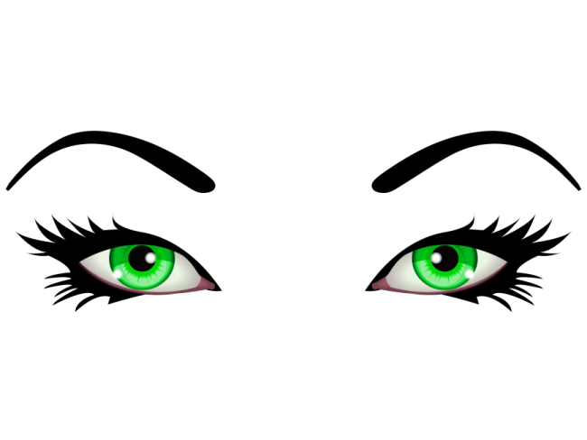 the eyes of a woman with green eyes