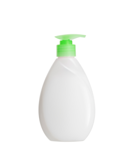 a bottle of liquid on a white background