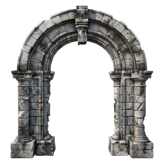 a stone arch on a white background