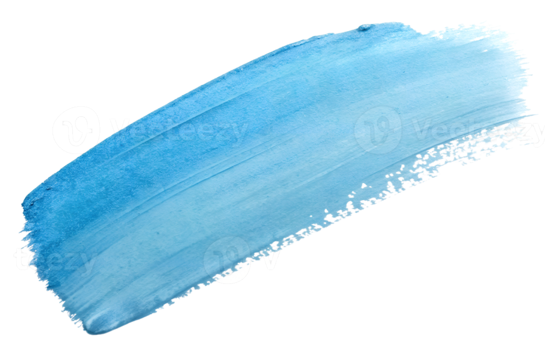a blue brush stroke on a white background