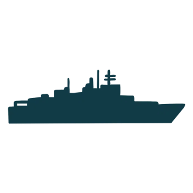 a black and white silhouette of a ship