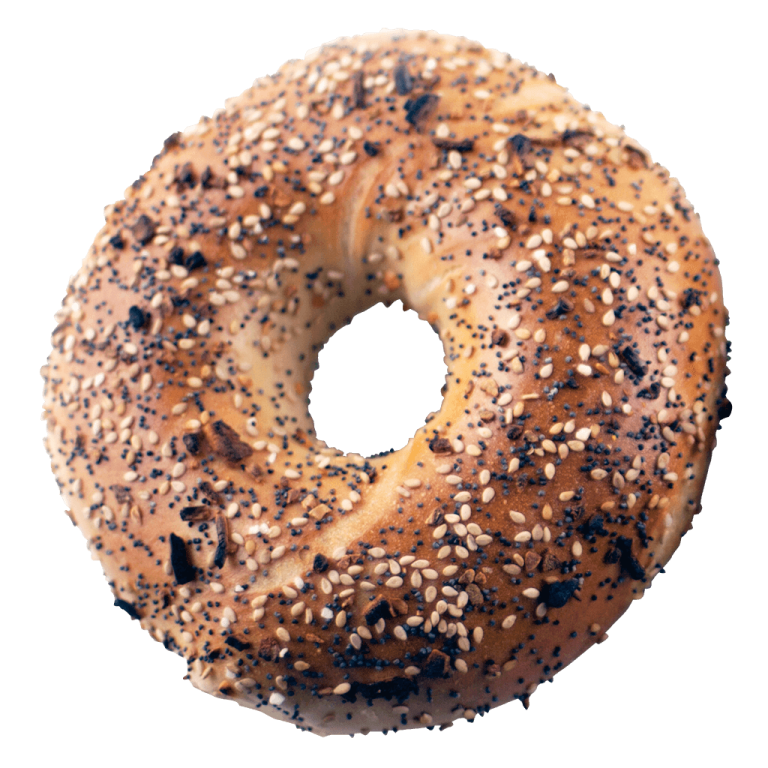 a bagel on a white background