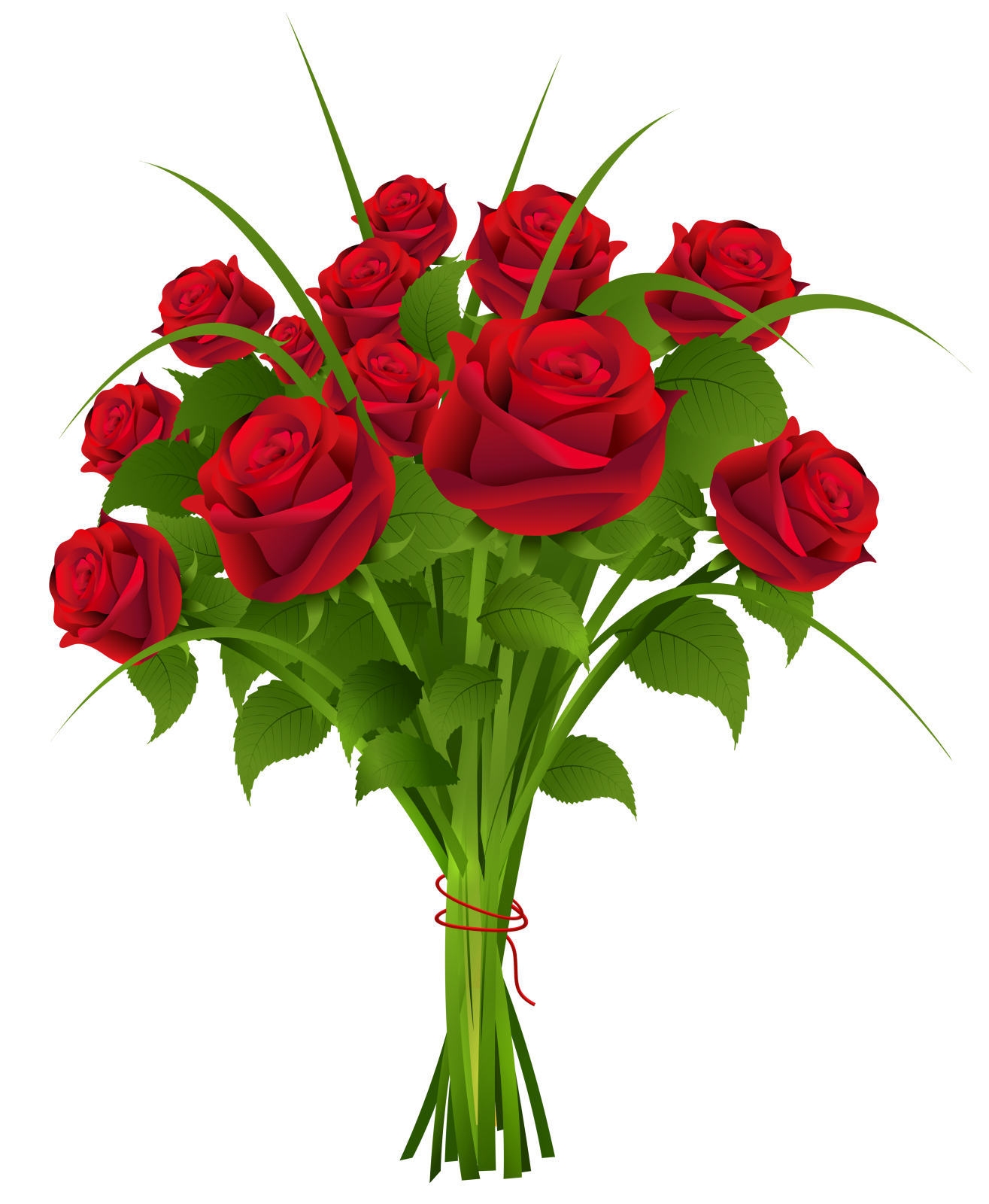 a bunch of red roses