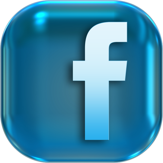 a blue button with the facebook logo