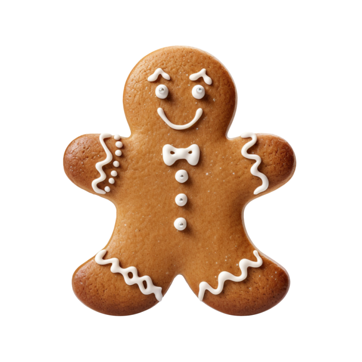 a close up of a ginger cookie on a white background