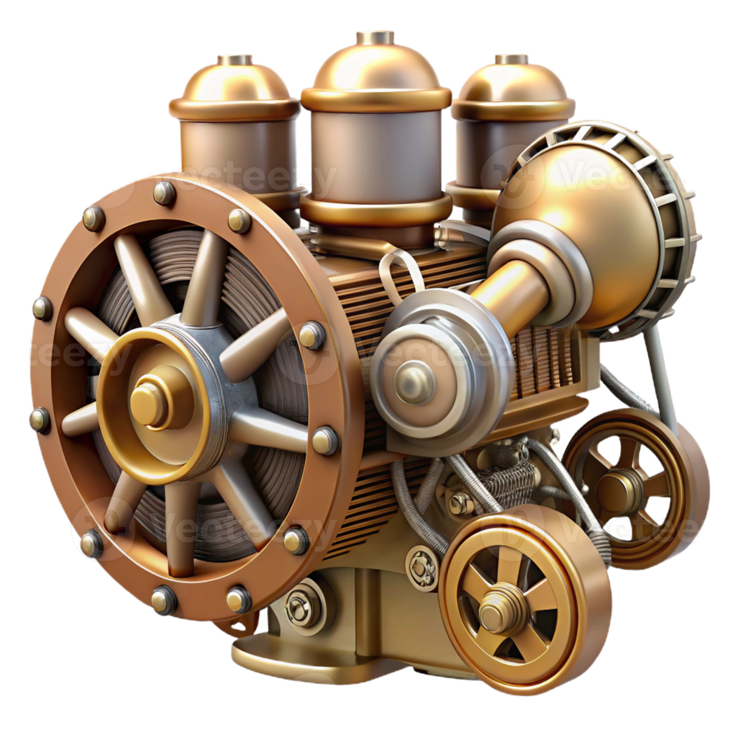 an old motorcycle engine on a white background