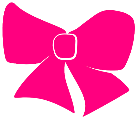a pink bow on a white background
