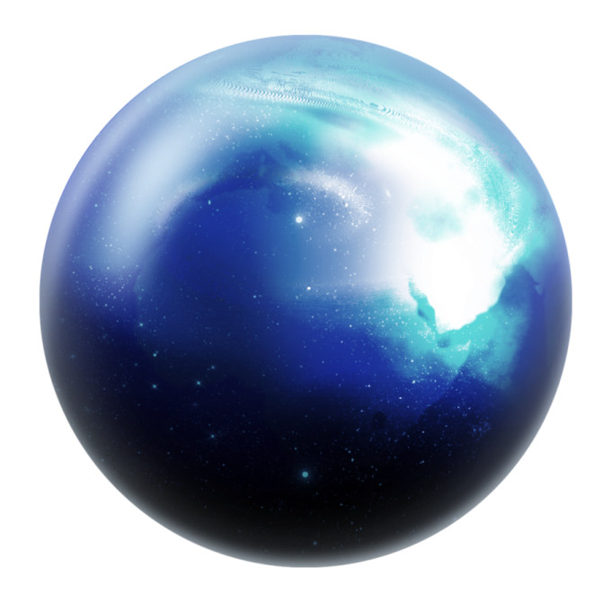 a blue ball with stars on it