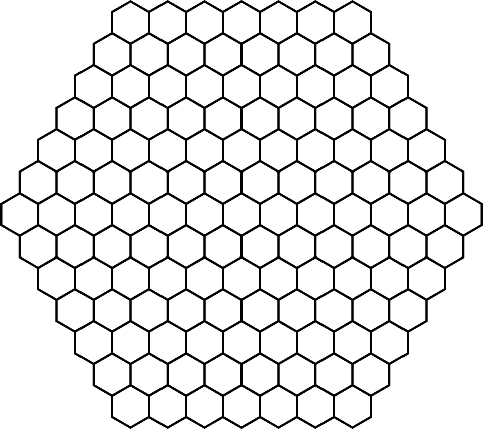 a hexagonal pattern in black and white