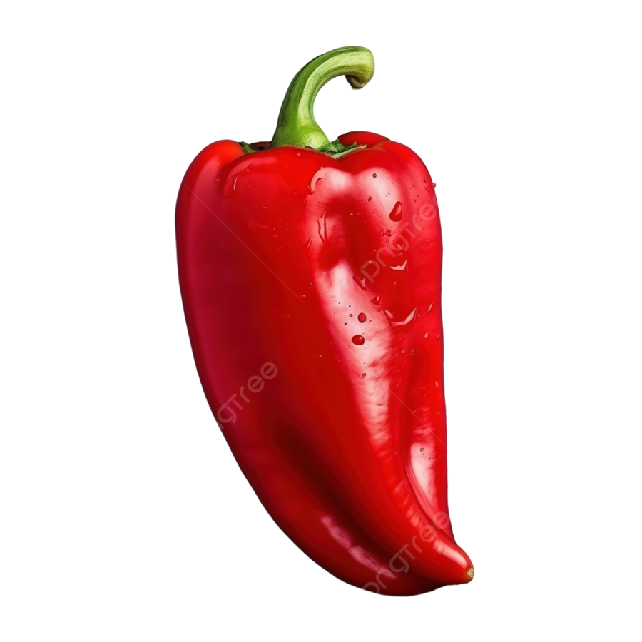 a red pepper on a white background